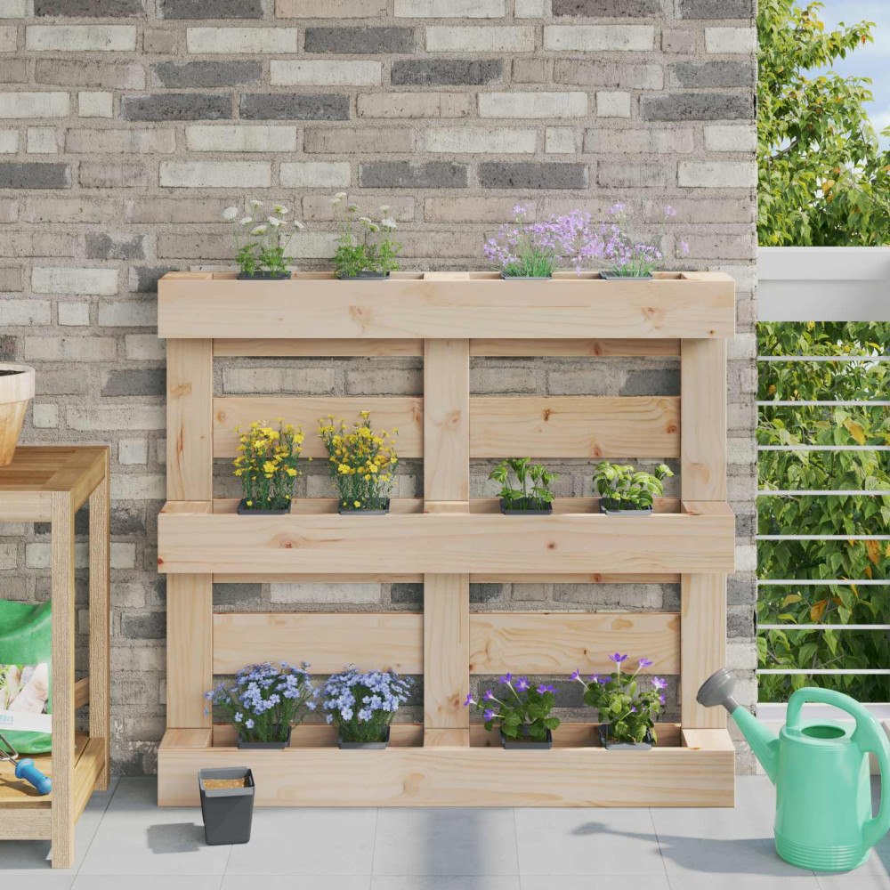 vidaXL Blomlådor för Euro-pallar 12 pcs Grå 13,5 x 9 x 9,5 cm