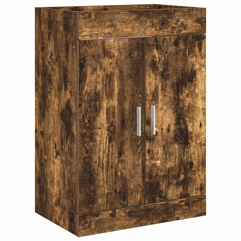 vidaXL Badrum Under Diskbänk Skåp Rökt ek 56 x 37,5 x 81 cm