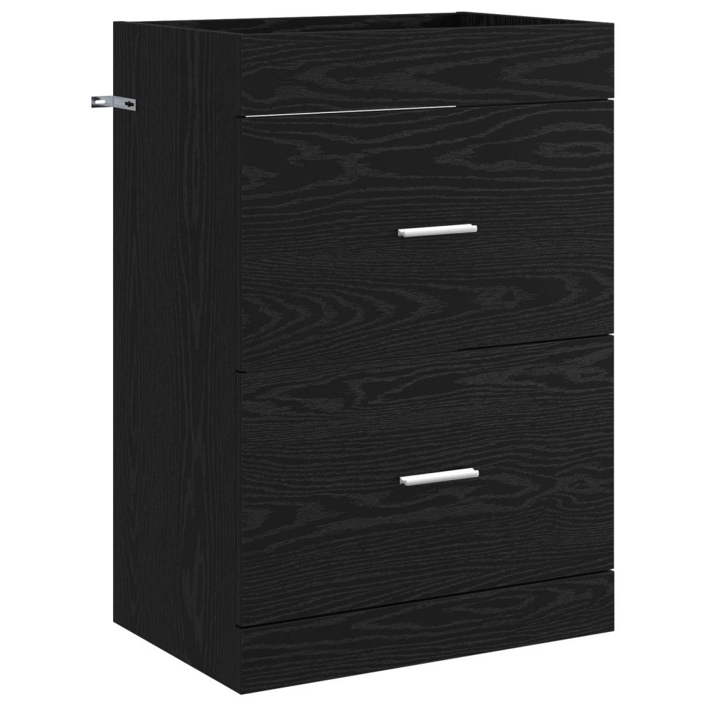 vidaXL Badrum Under Diskbänk Skåp Svart ek 56 x 37,5 x 81 cm