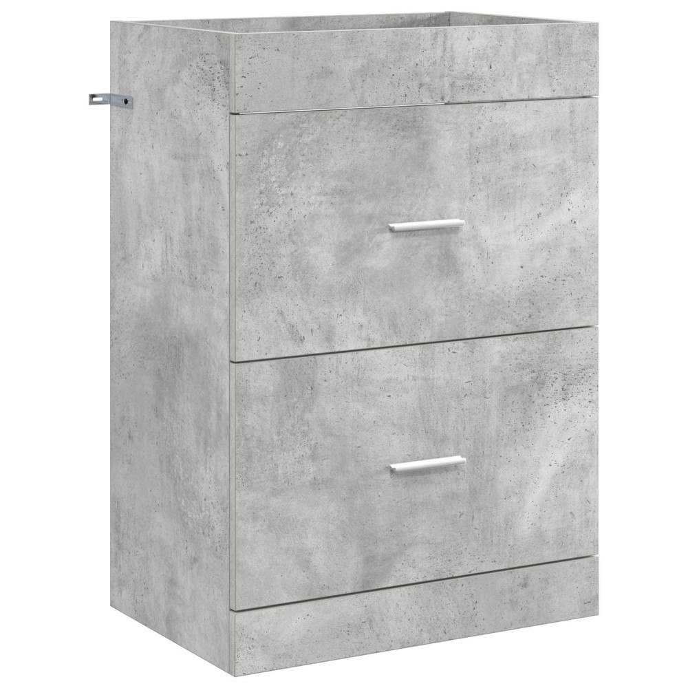 vidaXL Badrum Under Diskbänk Skåp Betonggrå 56 x 37,5 x 81 cm