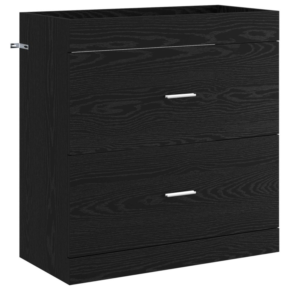 vidaXL Badrum Under Diskbänk Skåp Svart ek 78,5 x 37,5 x 81 cm