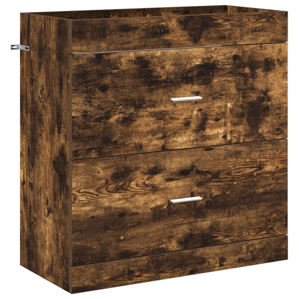 vidaXL Badrum Under Diskbänk Skåp Rökt ek 78,5 x 37,5 x 81 cm
