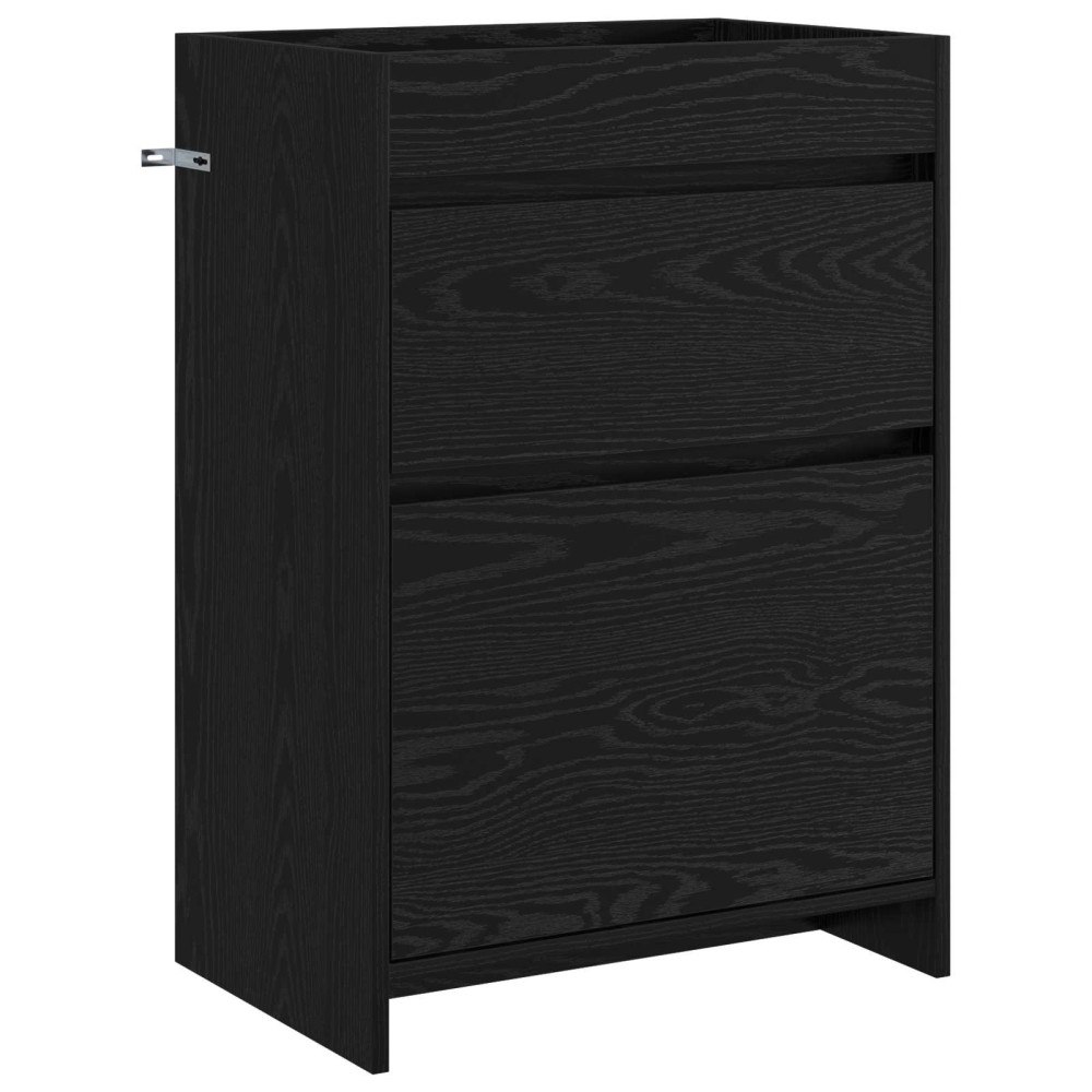 vidaXL Badrum Under Diskbänk Skåp Svart ek 56 x 37,5 x 81 cm