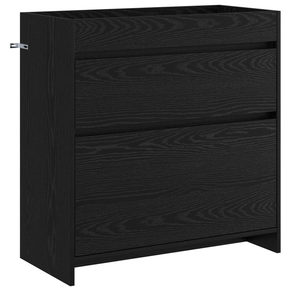 vidaXL Badrum Under Diskbänk Skåp Svart ek 78,5 x 37,5 x 81 cm