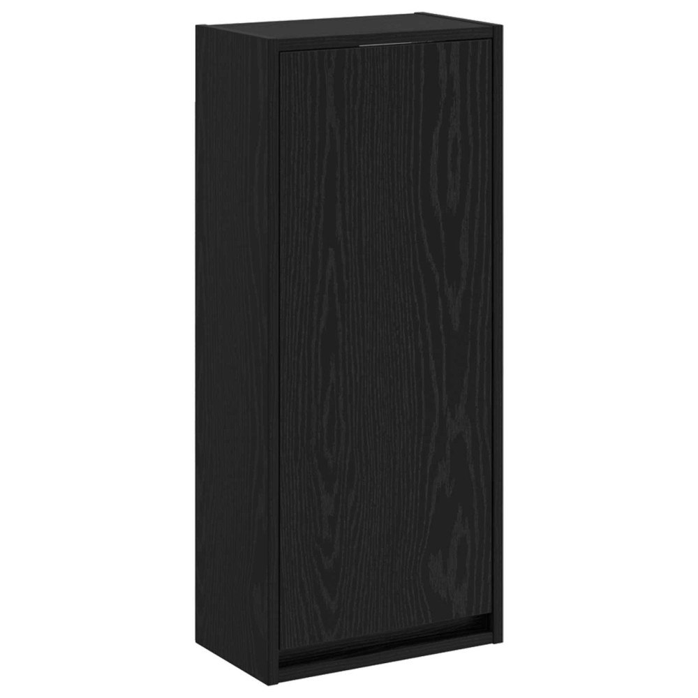 vidaXL Väggmonterad handfatsspegel Svart ek 35 x 20 x 81 cm