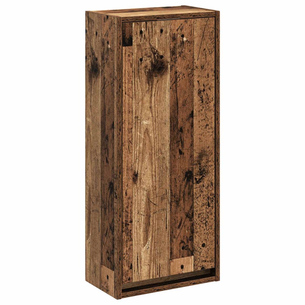 vidaXL Väggmonterad handfatsspegel Gammalt trä 35 x 20 x 81 cm