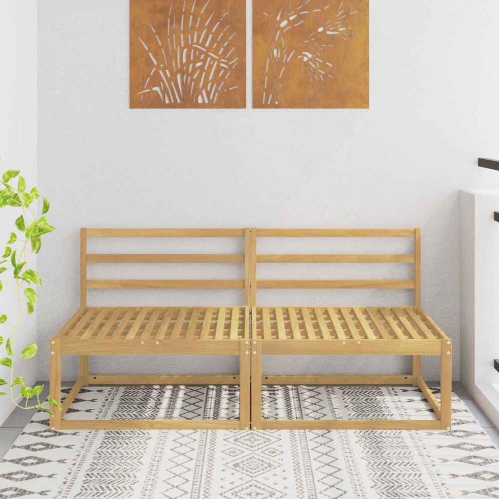 vidaXL Utomhus Mellansoffa Vit 158 x 83 x 73 cm