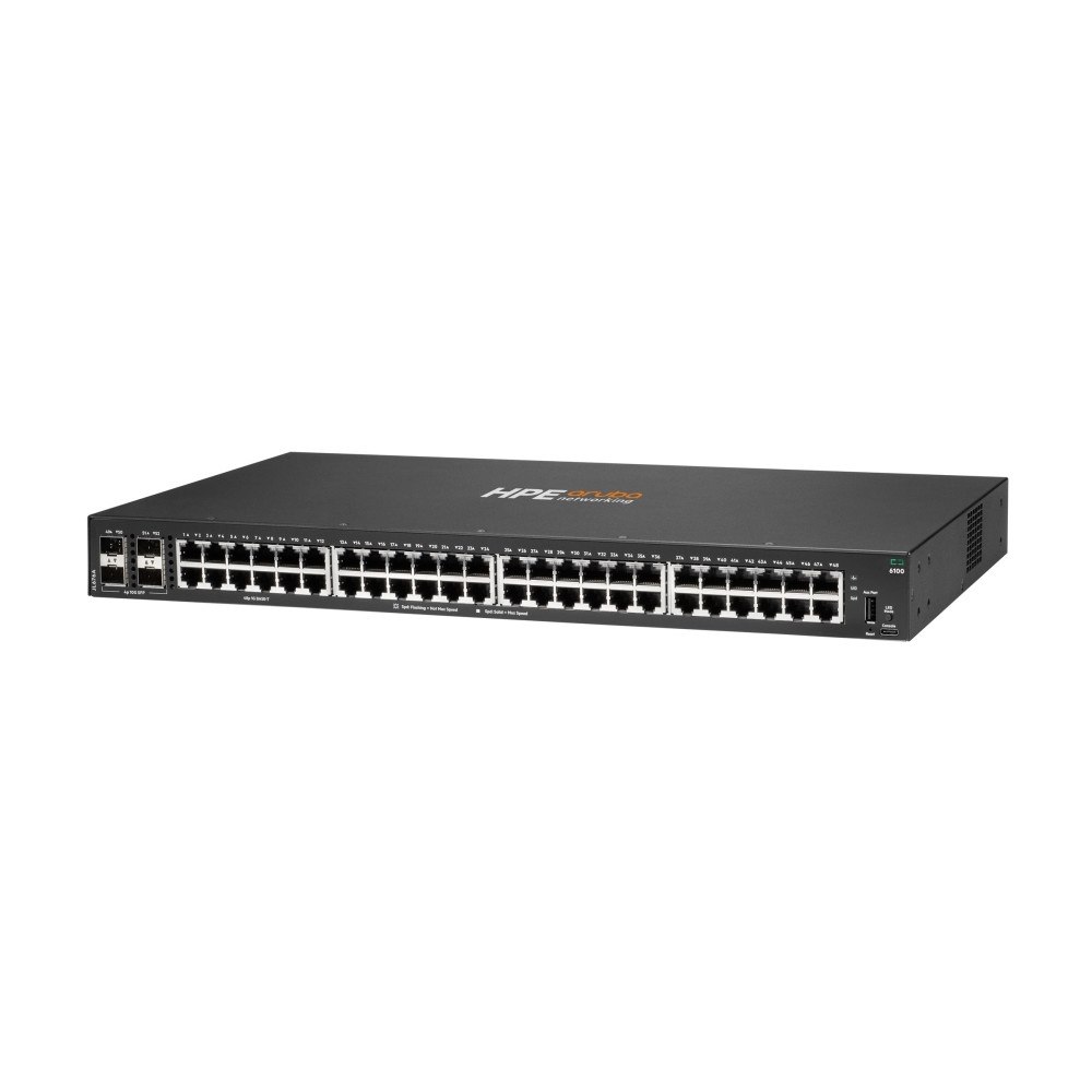 Hewlett Packard Enterprise HPE Aruba 6100 48G 4SFP+ Switch - switch - 52 portar - Administrerad - rackmonterbar