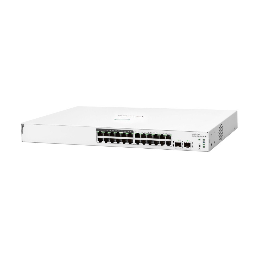 Hewlett Packard Enterprise HPE Networking Instant On 1830 24G 12p Class4 PoE 2SFP 195W Switch - switch - 24 portar - smart - rackmonterbar