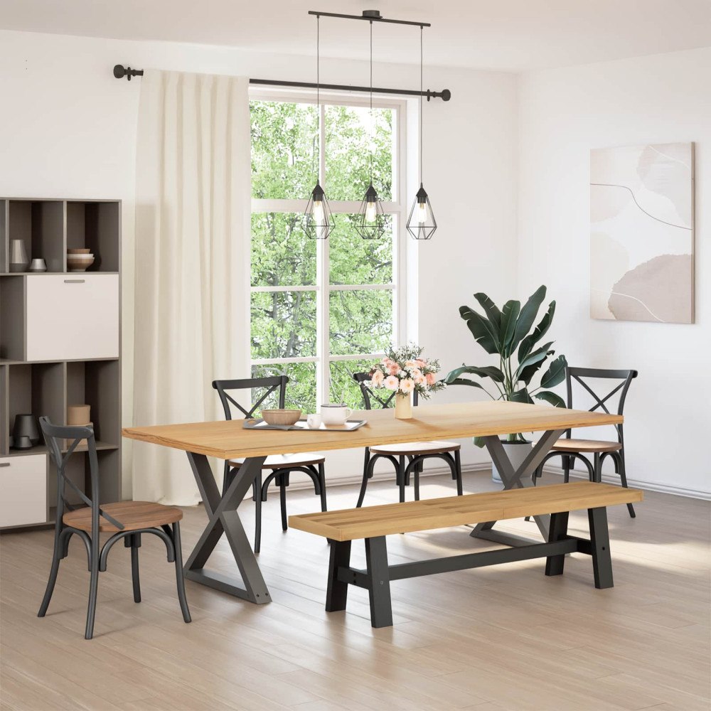 vidaXL Matbänk NOAIN 160 x 41 x 45 cm Massivt furu Naturlig