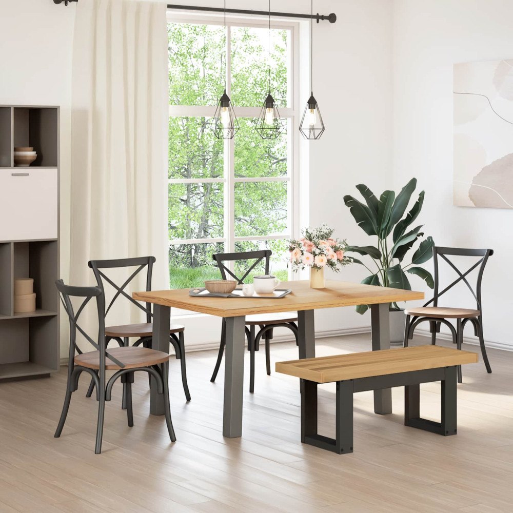 vidaXL Matbänk NOAIN 120 x 41 x 45 cm Massivt furu Naturlig