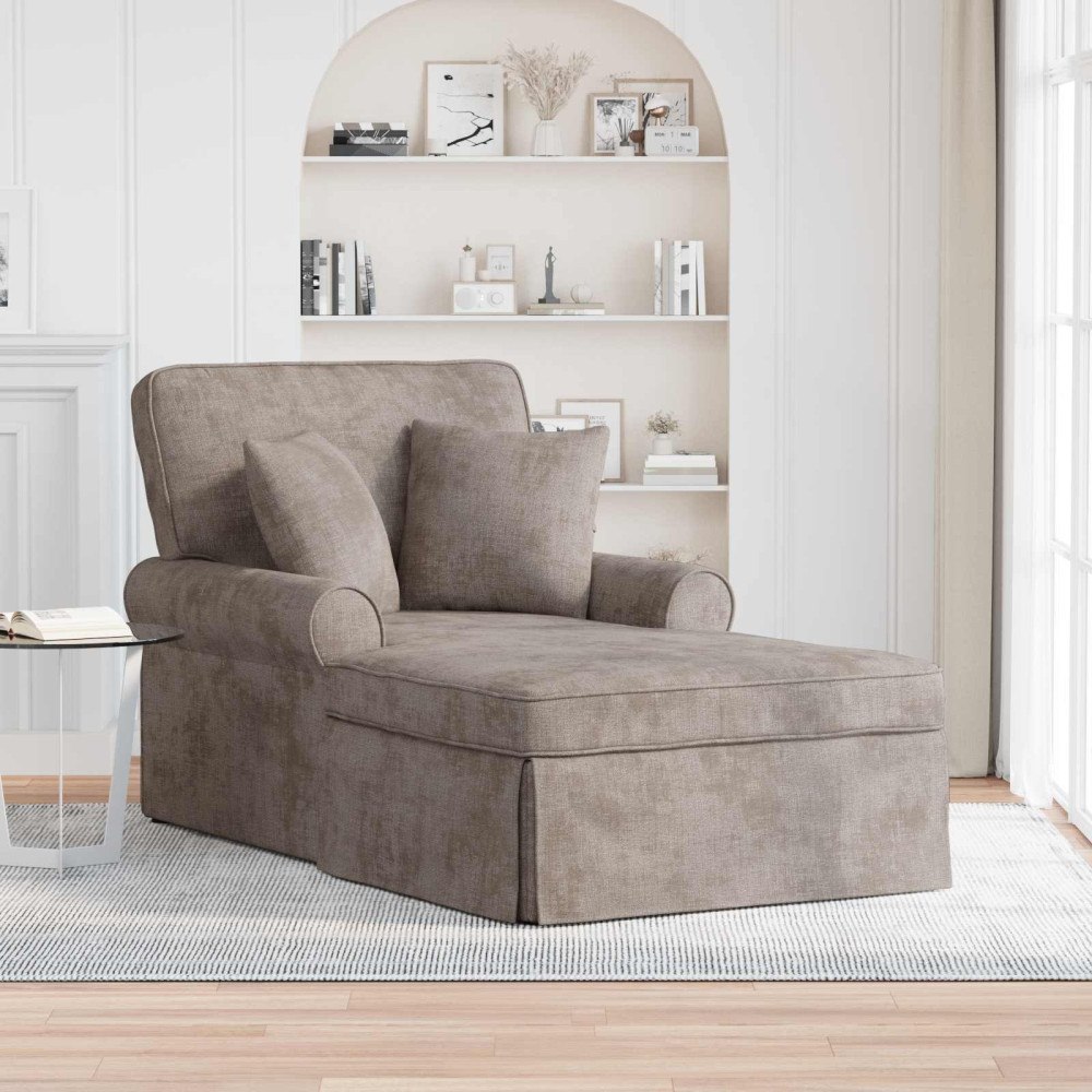 vidaXL Chaise Lounge med Kjol med kudde Sand 157 x 91 x 91 cm ARES