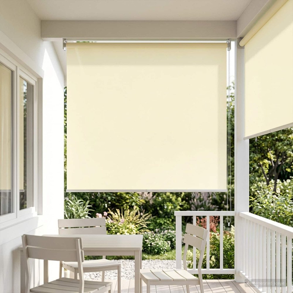 vidaXL Utomhus Rullgardin UV-skydd Gräddvit 140 x 230 cm