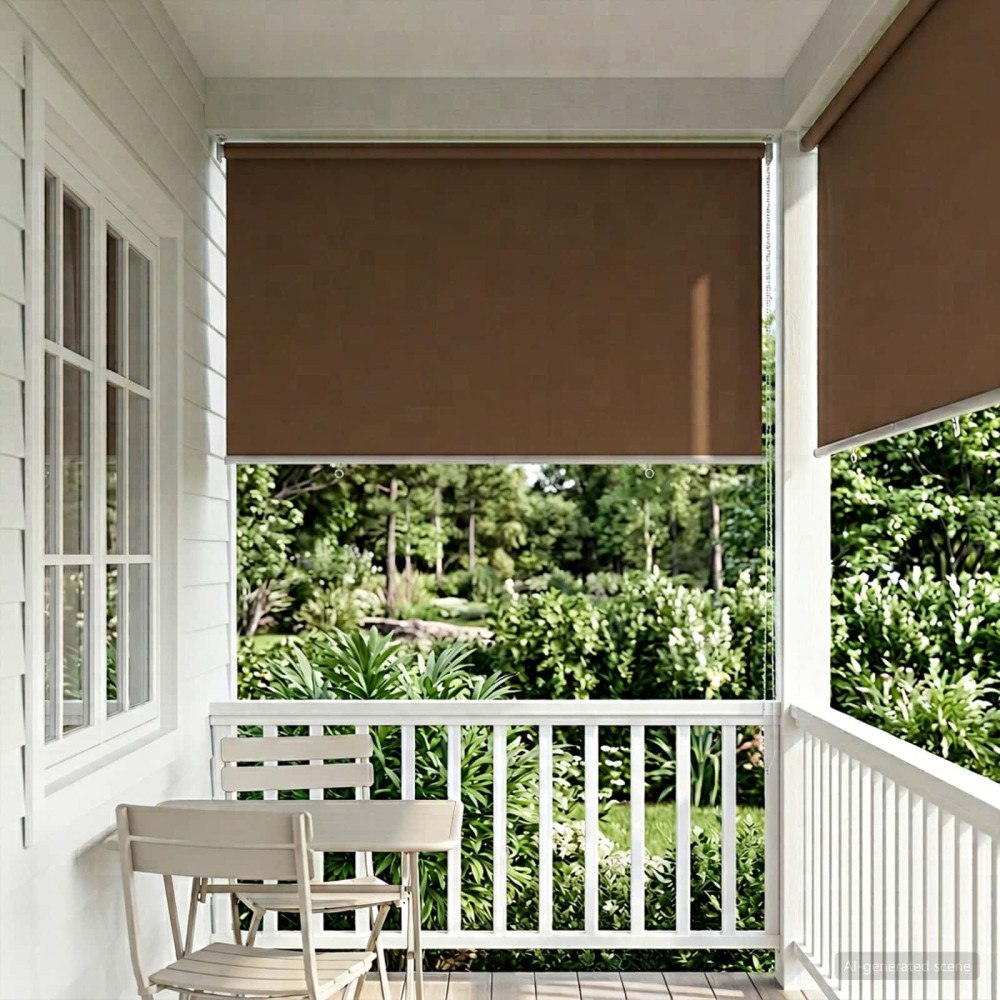 vidaXL Utomhus Rullgardin UV-skydd Taupe 140 x 140 cm