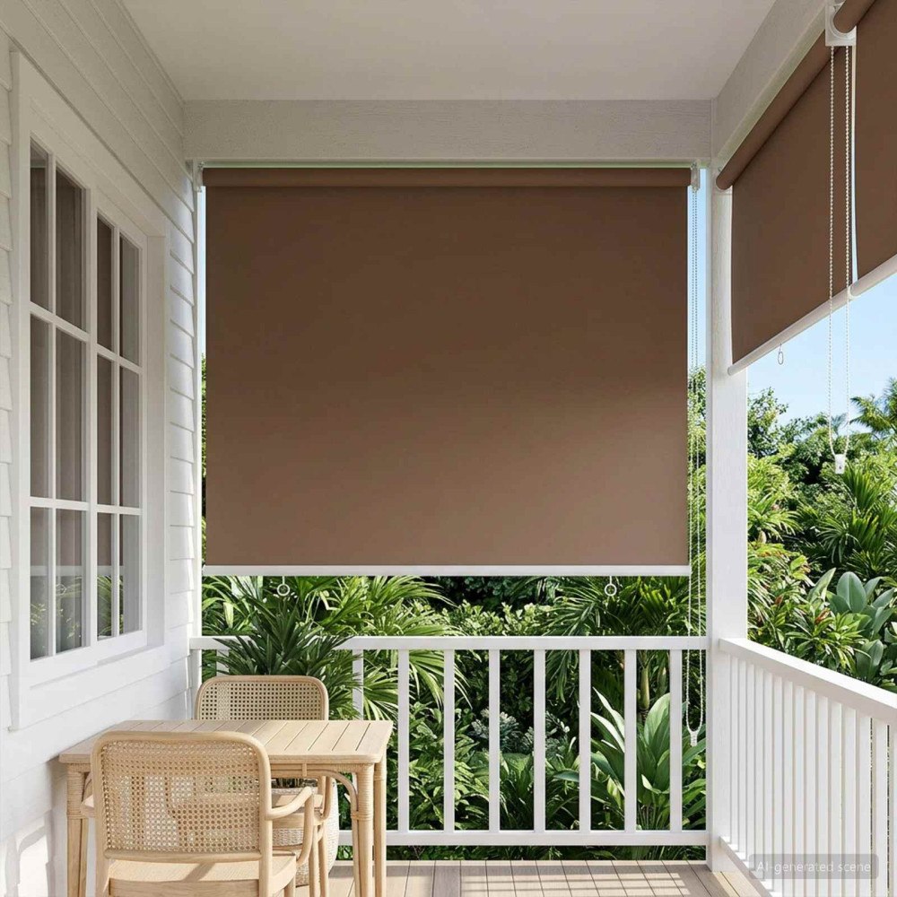 vidaXL Utomhus Rullgardin UV-skydd Taupe 80 x 230 cm