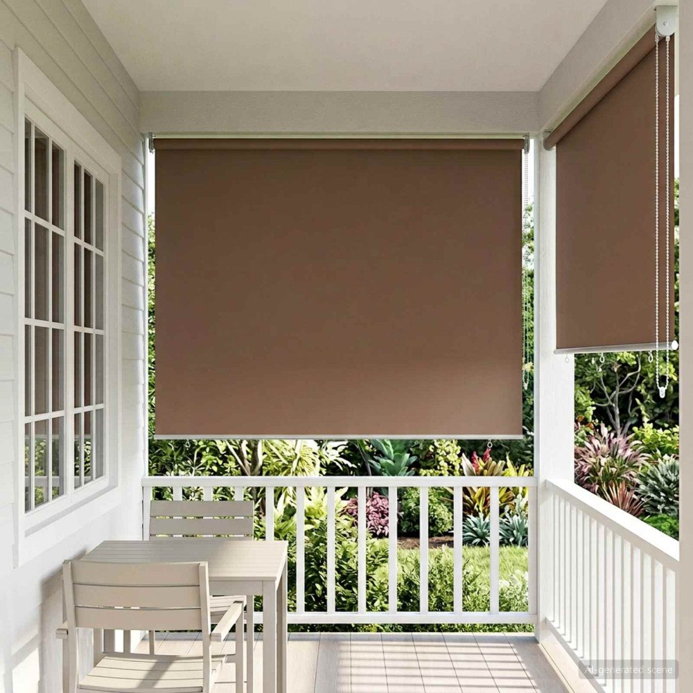 vidaXL Utomhus Rullgardin UV-skydd Taupe 160 x 230 cm