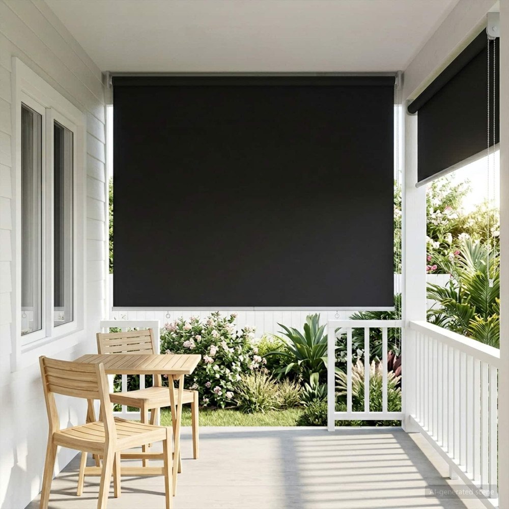 vidaXL Utomhus Rullgardin UV-skydd Antracit 140 x 230 cm