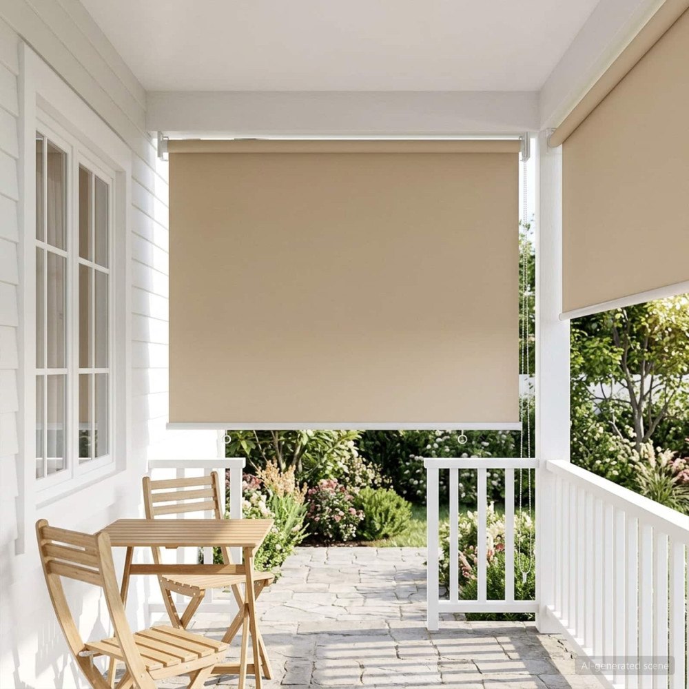 vidaXL Utomhus Rullgardin UV-skydd Beige 100 x 140 cm