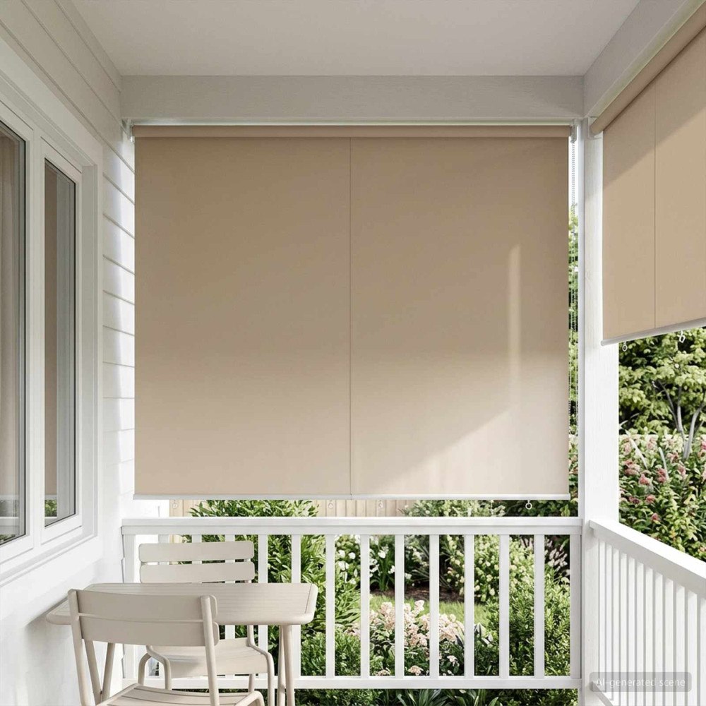vidaXL Utomhus Rullgardin UV-skydd Beige 200 x 140 cm