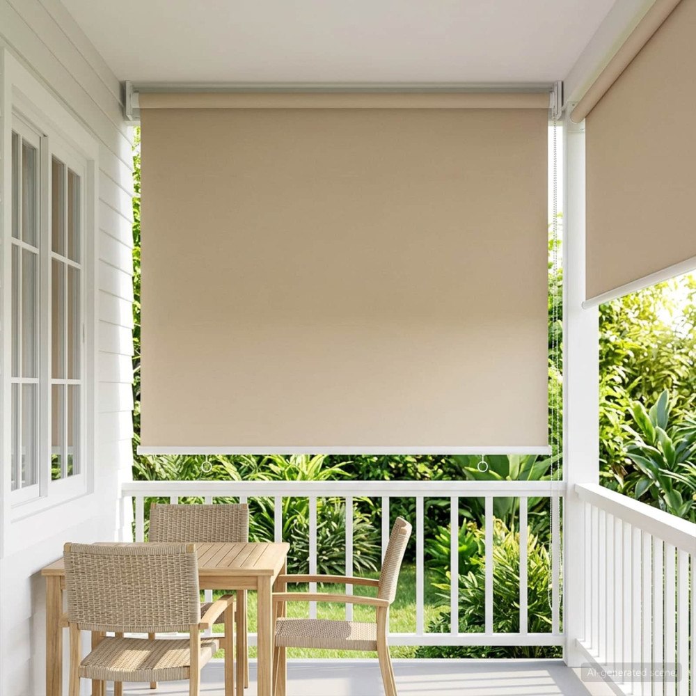 vidaXL Utomhus Rullgardin UV-skydd Beige 60 x 230 cm