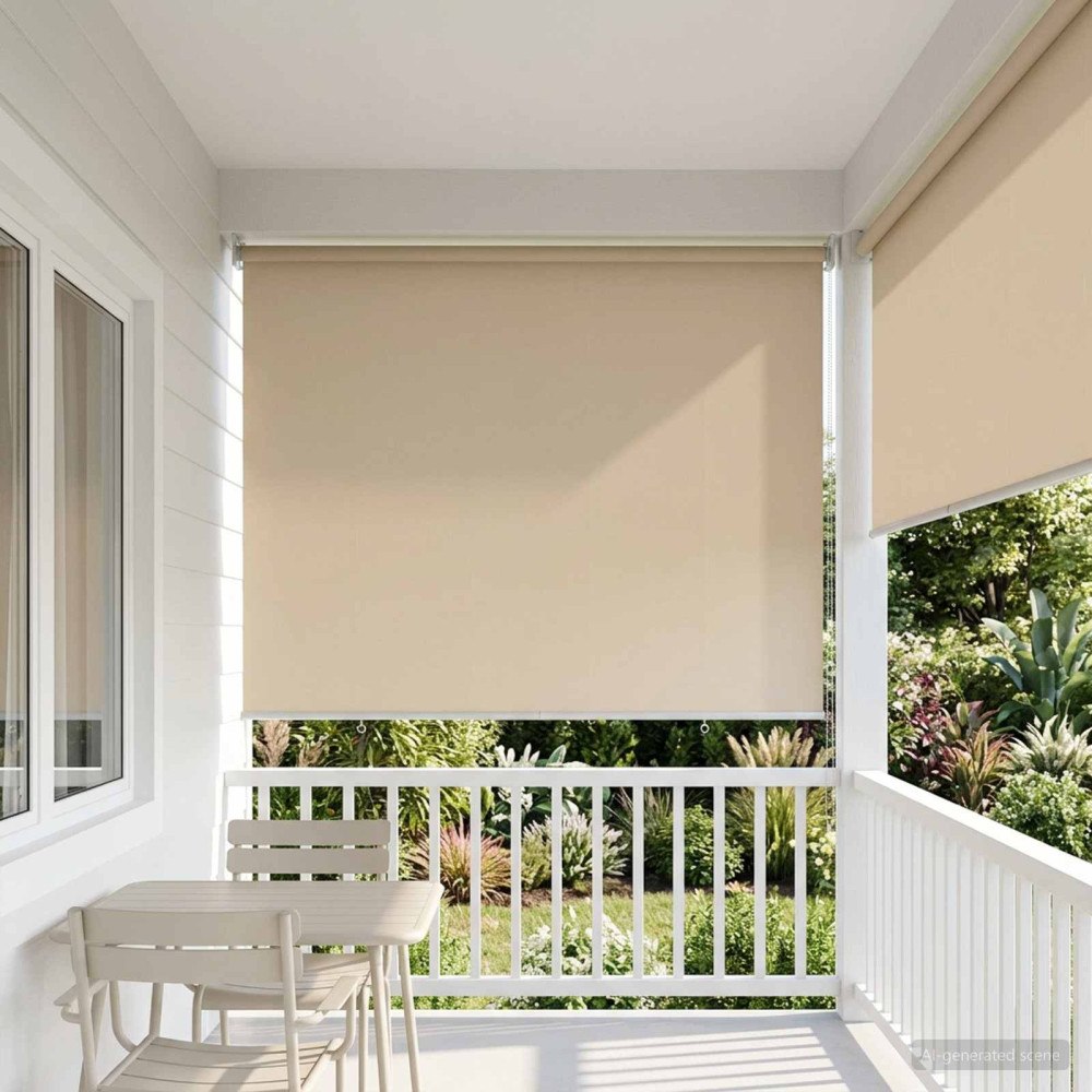 vidaXL Utomhus Rullgardin UV-skydd Beige 140 x 230 cm
