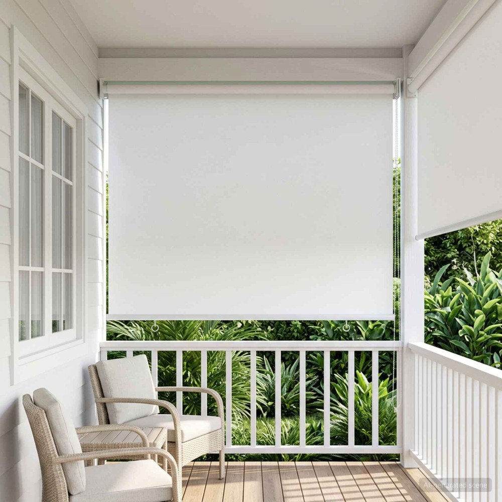 vidaXL Utomhus Rullgardin UV-skydd Vit 80 x 230 cm