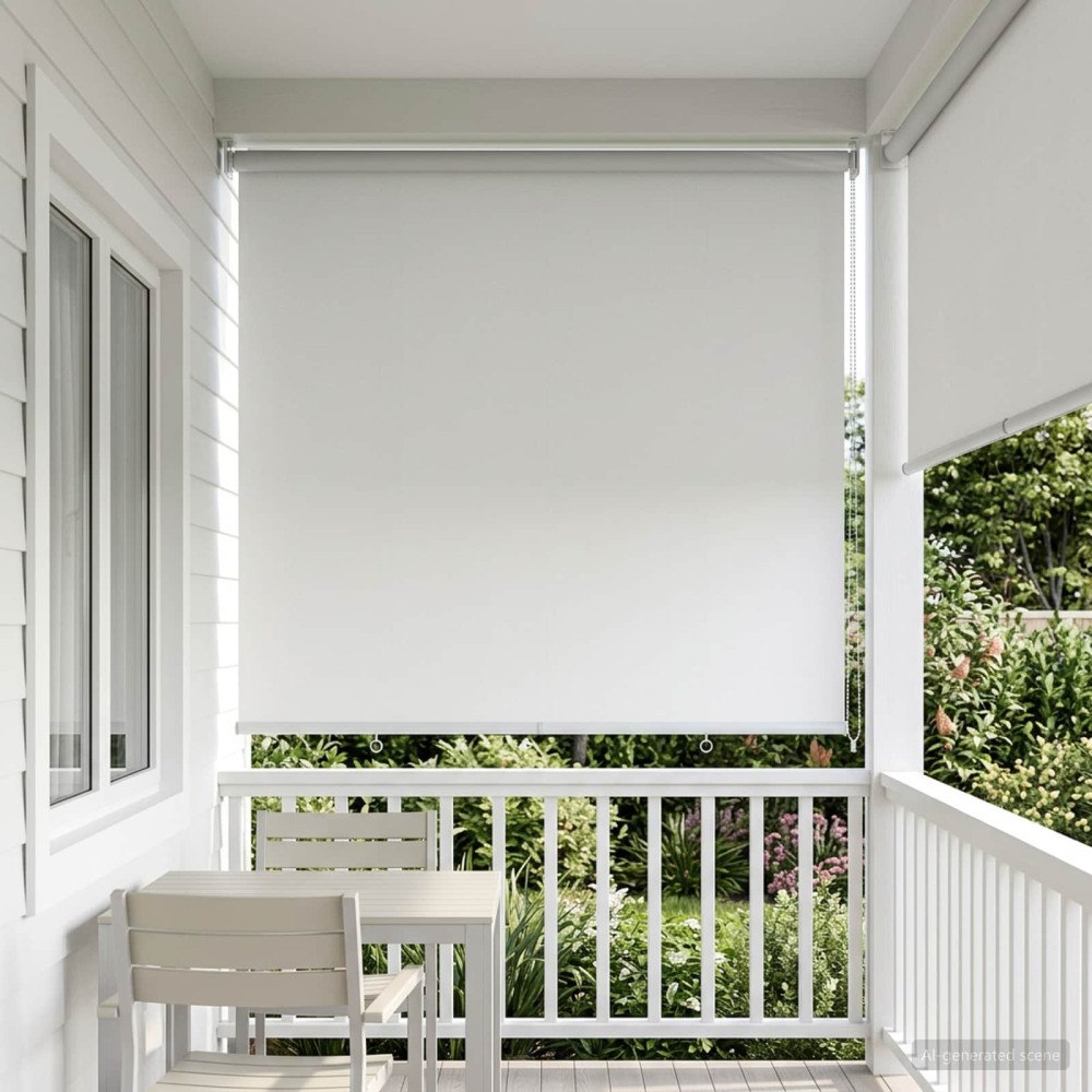vidaXL Utomhus Rullgardin UV-skydd Vit 100 x 230 cm