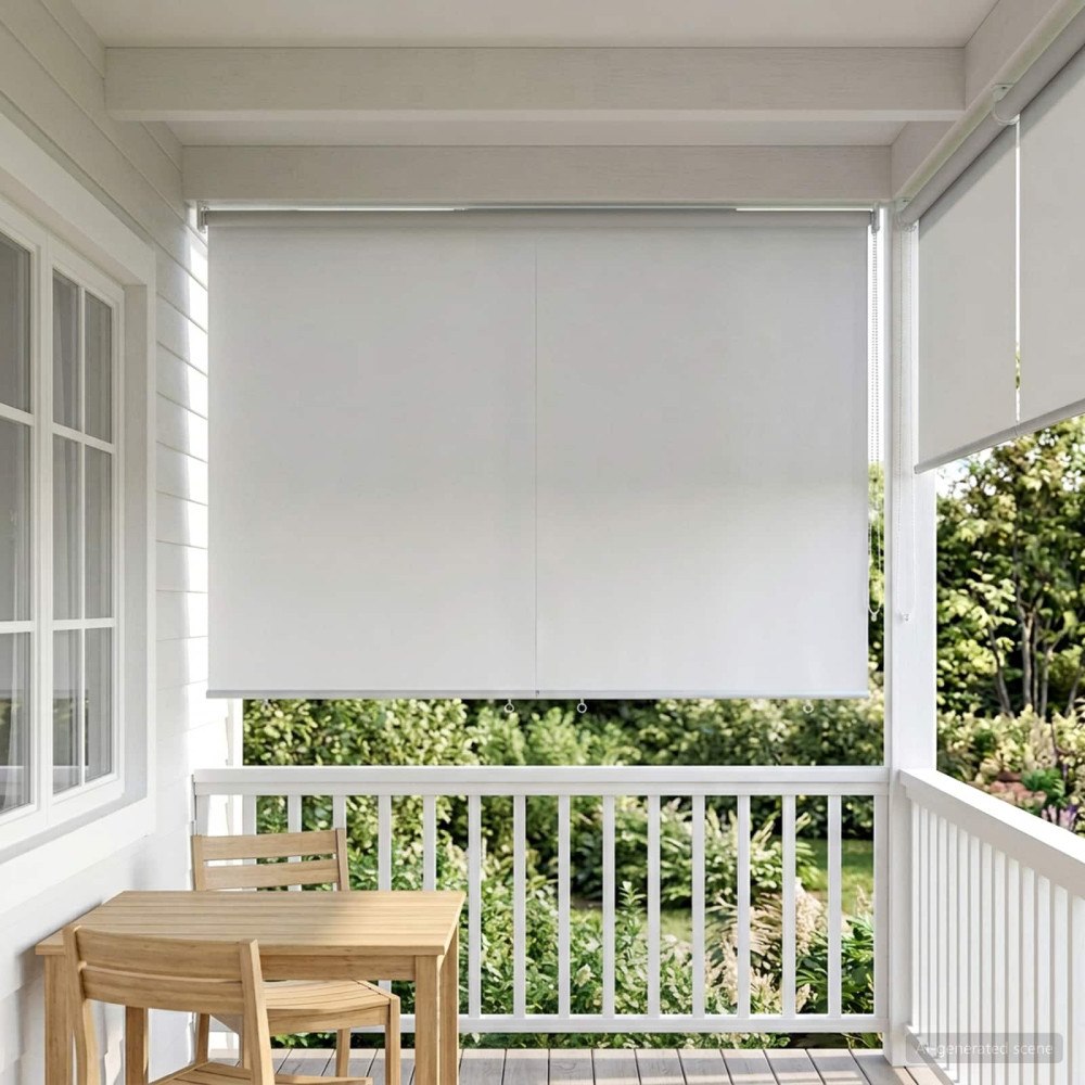 vidaXL Utomhus Rullgardin UV-skydd Vit 180 x 230 cm