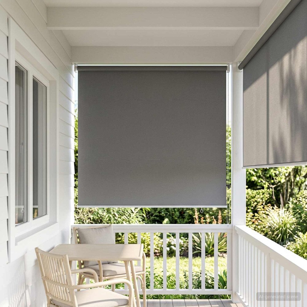 vidaXL Utomhus Rullgardin UV-skydd Ljusgrå 60 x 230 cm