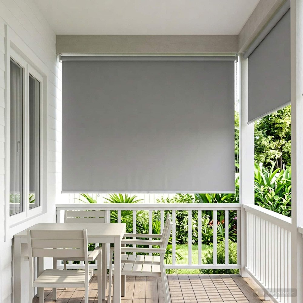 vidaXL Utomhus Rullgardin UV-skydd Ljusgrå 100 x 230 cm