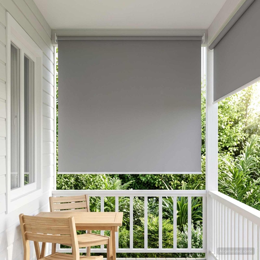 vidaXL Utomhus Rullgardin UV-skydd Ljusgrå 180 x 230 cm