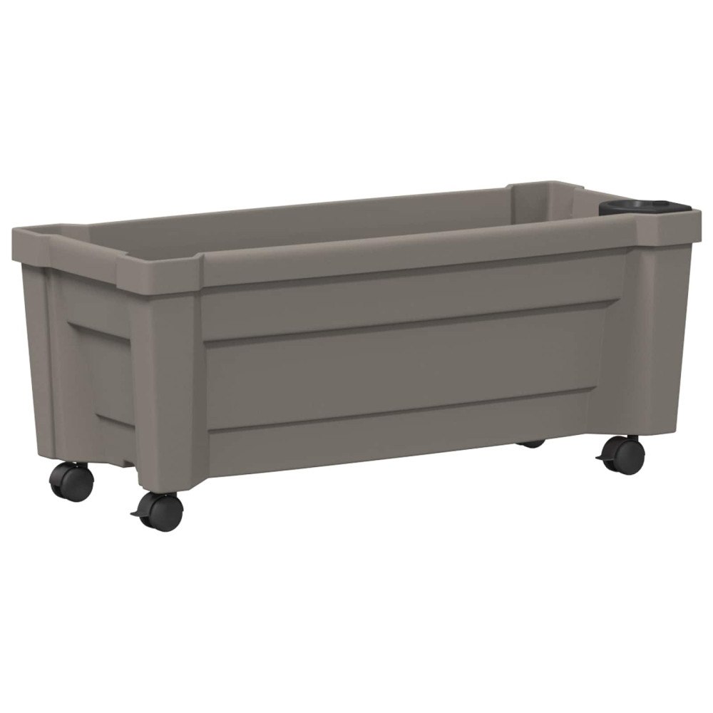 vidaXL Calypso planta med hjul Grå 79 x 35 x 33 cm PP