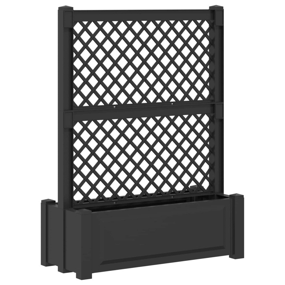 vidaXL Stor blomkruka med spaljé Antracit 99,5 x 43 x 133,5 PP