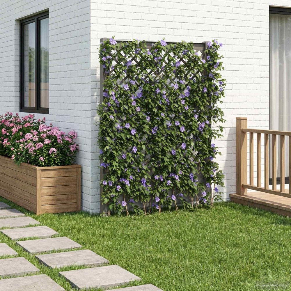 vidaXL Trellis med spik Grå 99 x 6 x 165 cm PP
