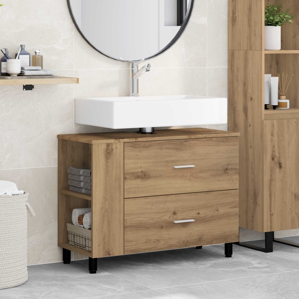 vidaXL Badrums vaskenhet Artisan-ek 80 x 35 x 60 cm Konstruerat trä