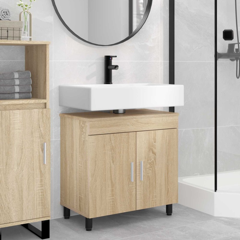 vidaXL Badrums vaskenhet Sonoma-ek 60 x 35 x 60 cm Konstruerat trä