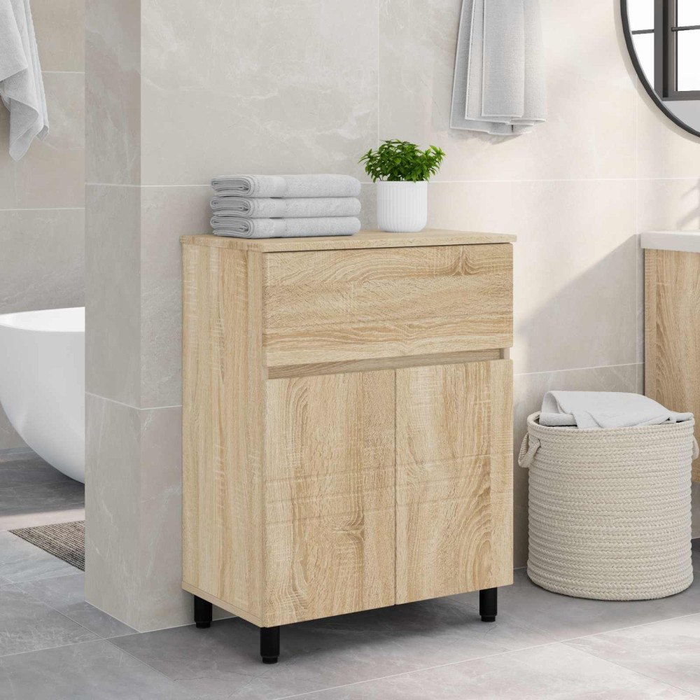 vidaXL Badrums vaskenhet Sonoma-ek 60 x 35 x 80 cm Konstruerat trä