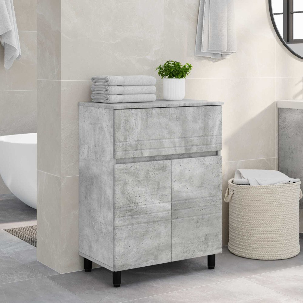 vidaXL Badrums vaskenhet Betonggrå 60 x 35 x 80 cm Konstruerat trä