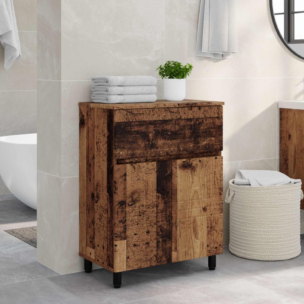 vidaXL Badrums vaskenhet Gammalt trä 60 x 35 x 80 cm Konstruerat trä