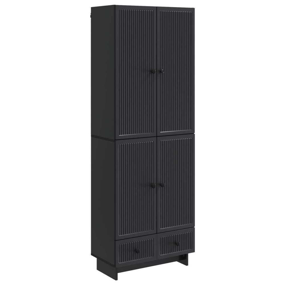 vidaXL Skåpset 2 pcs Svart 66 x 34,5 x 95 cm Konstruerat trä