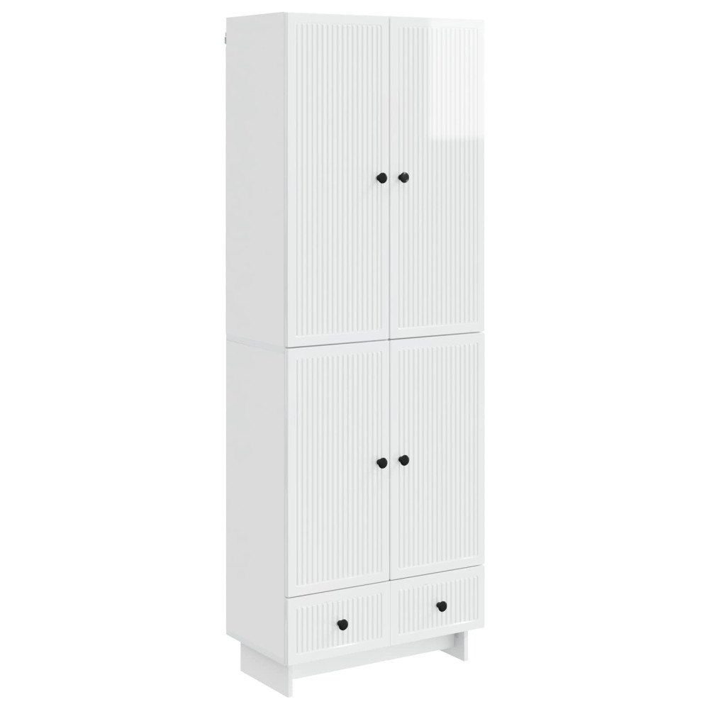 vidaXL Skåpset 2 pcs Vit högglans 66 x 34,5 x 95 cm Konstruerat trä