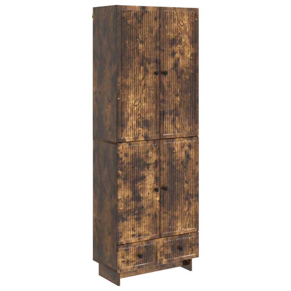 vidaXL Skåpset 2 pcs Rökt ek 66 x 34,5 x 95 cm Konstruerat trä