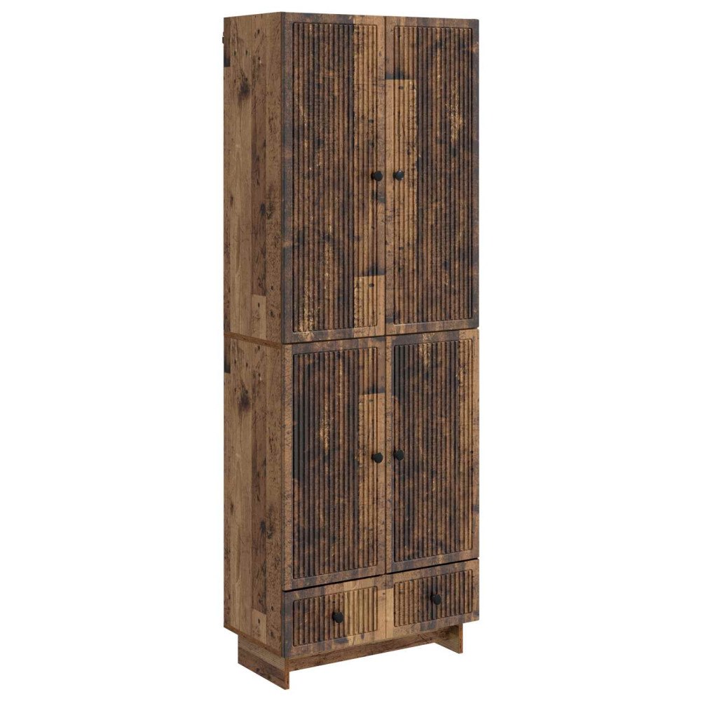 vidaXL Skåpset 2 pcs Gammalt trä 66 x 34,5 x 95 cm Konstruerat trä