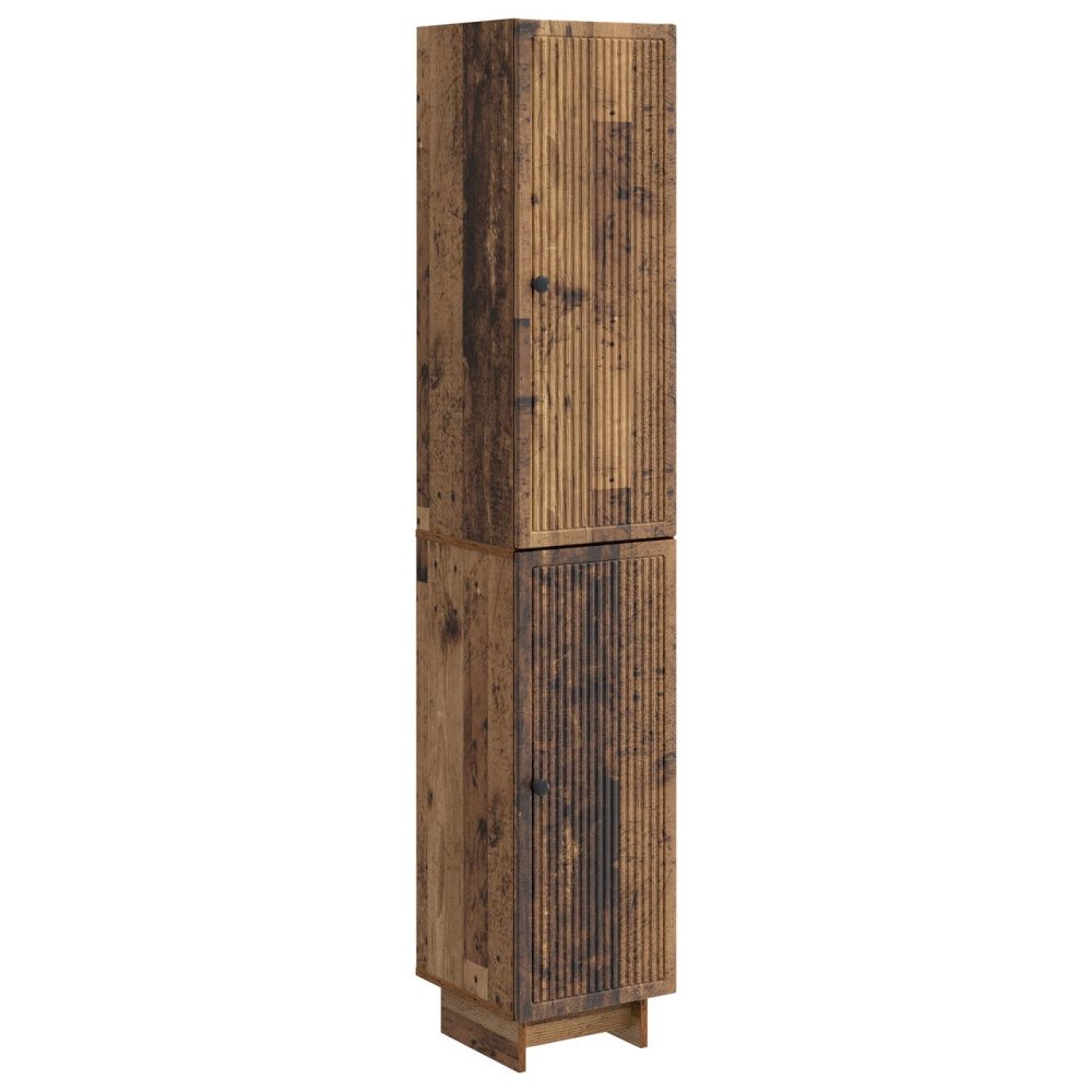 vidaXL Skåpset 2 pcs Gammalt trä 34,5 x 33 x 90 cm Konstruerat trä
