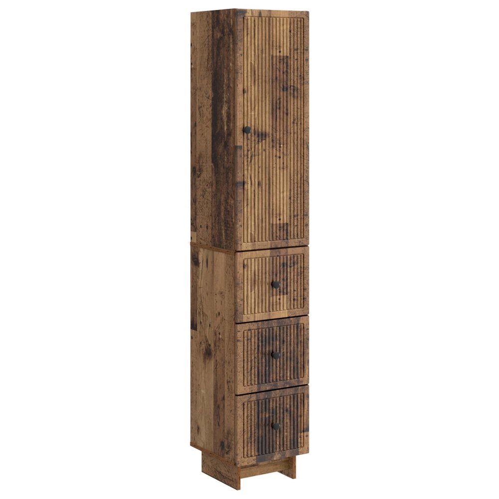 vidaXL Skåpset 2 pcs Gammalt trä 33 x 34,5 x 90 cm Konstruerat trä