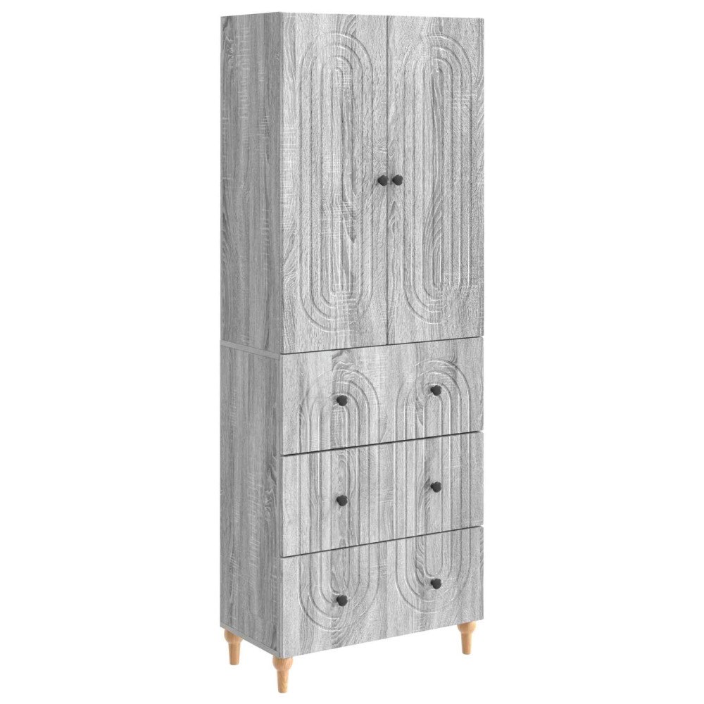 vidaXL Skåpset 2 pcs Grå Sonoma 66 x 34,5 x 90 cm Konstruerat trä