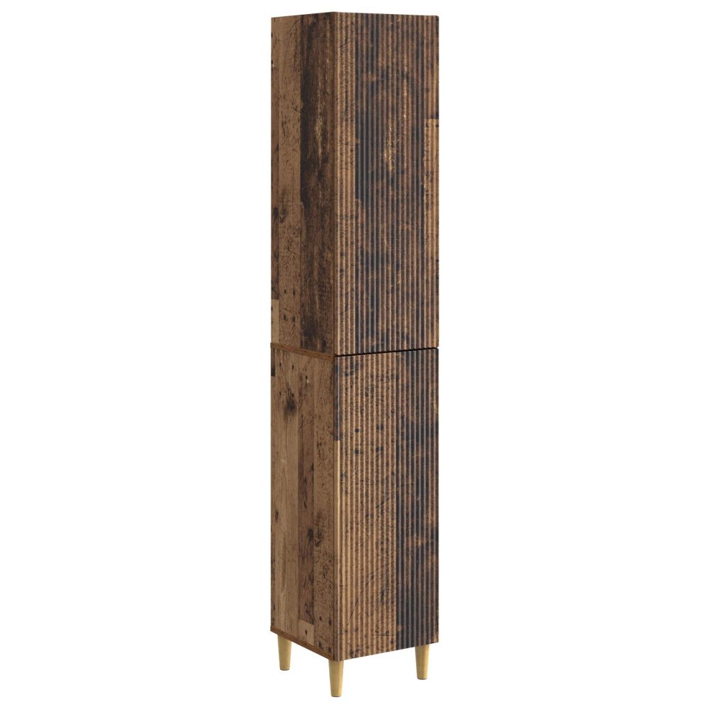vidaXL Skåpset 2 pcs Gammalt trä 33 x 34,5 x 90 cm Konstruerat trä