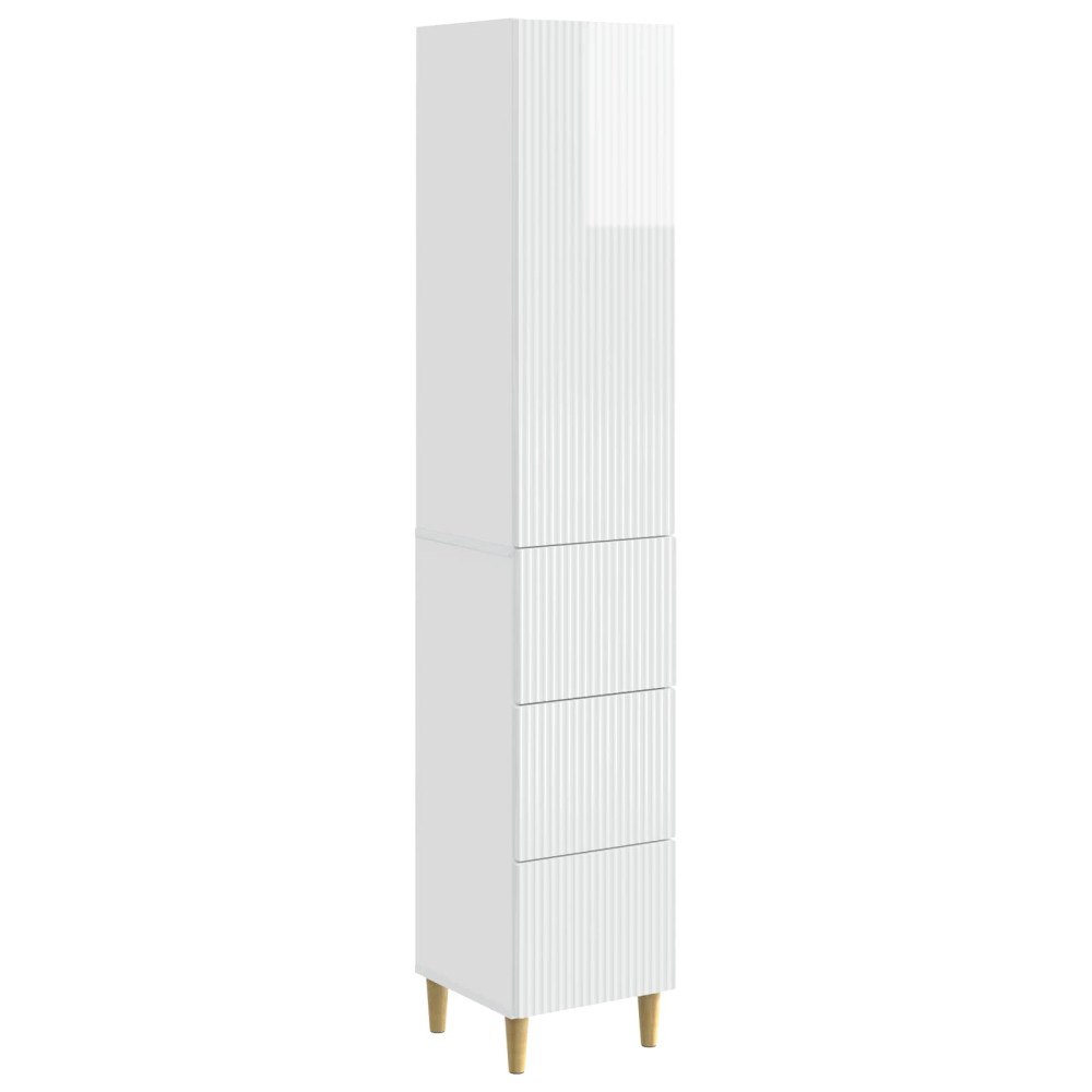 vidaXL Skåpset 2 pcs Vit högglans 33 x 34,5 x 90 cm Konstruerat trä
