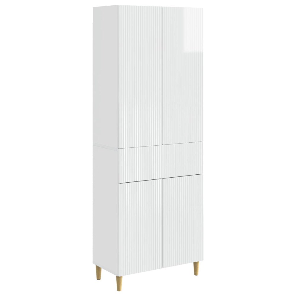 vidaXL Skåpset 2 pcs Vit högglans 66 x 34,5 x 90 cm Konstruerat trä