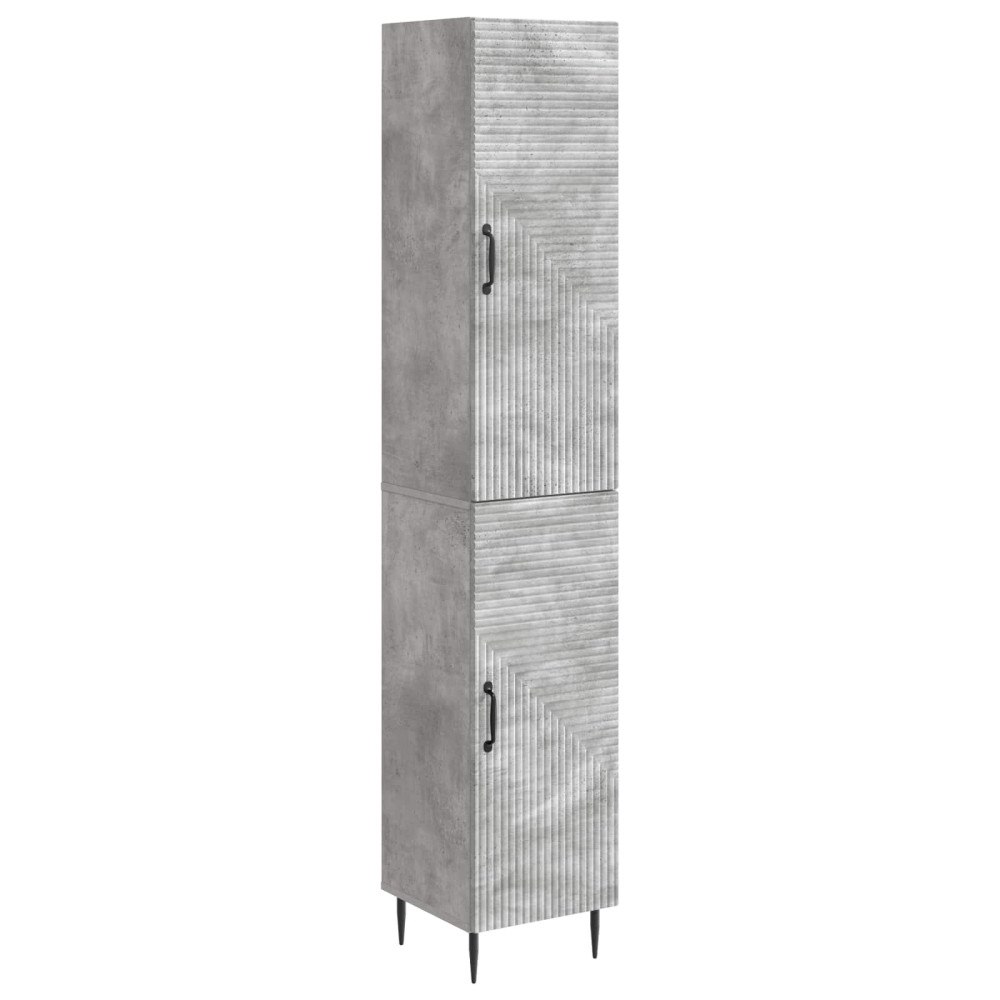 vidaXL Skåpset 2 pcs Betonggrå 33 x 34,5 x 89,5 cm Konstruerat trä